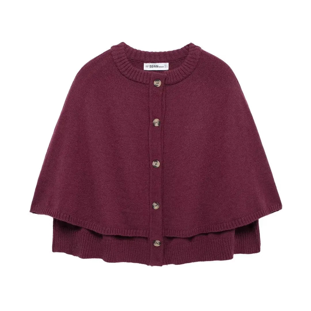 Stickad poncho