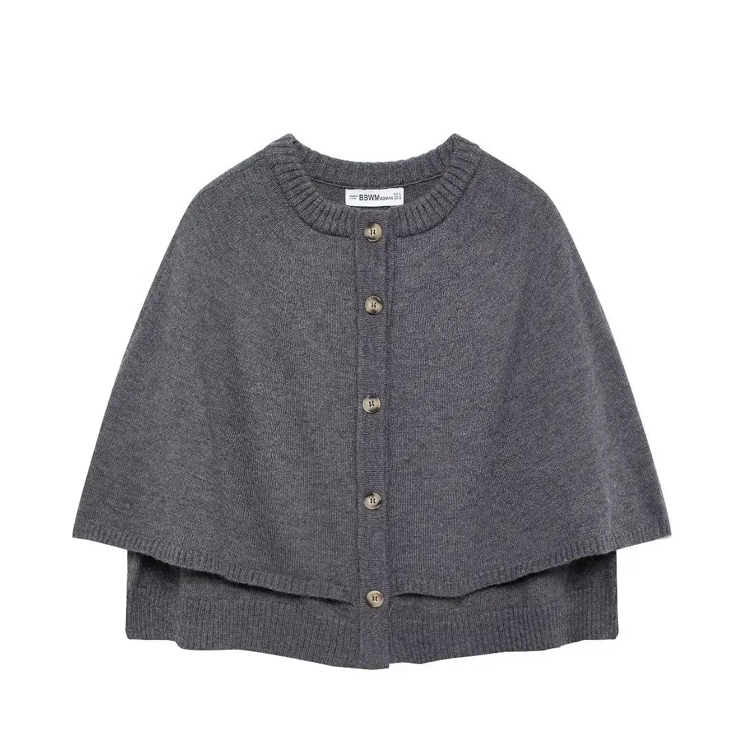 Stickad poncho